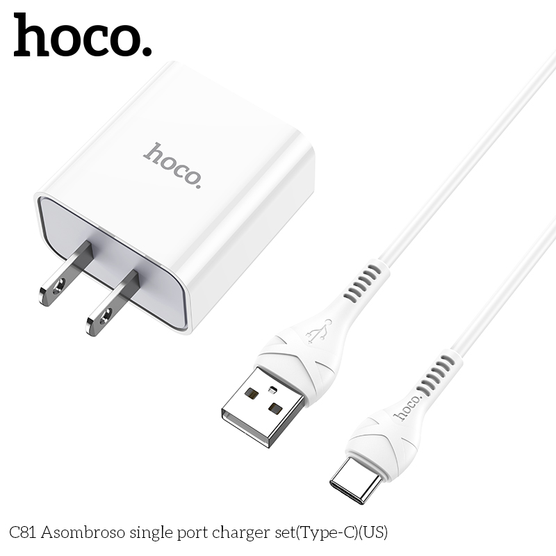 Bộ sạc nhanh Hoco C81 Type-C 2.1A chính hãng [BH: 1 năm]