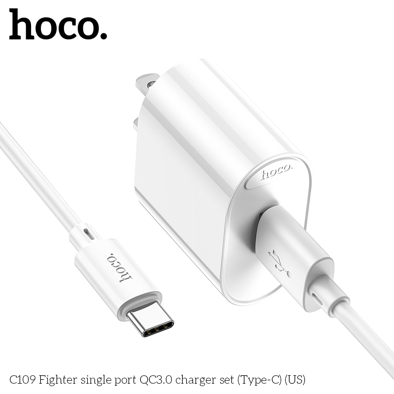 Bộ sạc nhanh 18w HOCO C109 USB ra Type-C chính hãng [BH 1 năm]