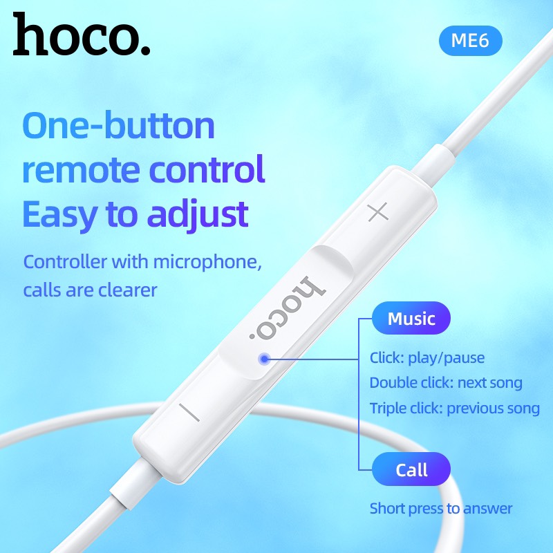 Tai nghe có dây 3.5 HOCO ME6 dài 1m2 có Mic chính hãng [BH 1 năm]