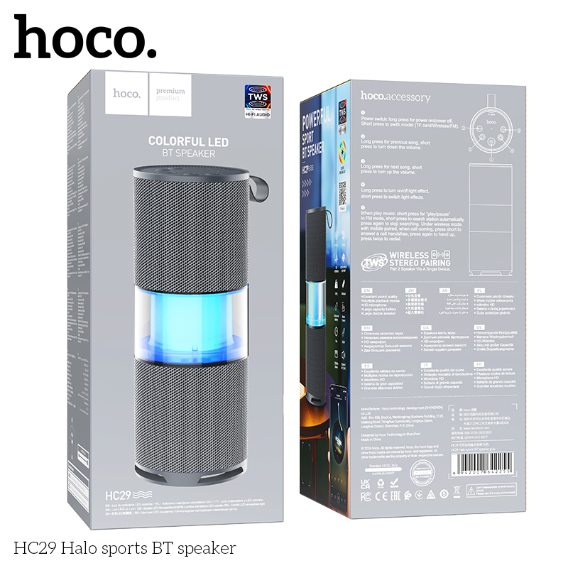 Loa bluetooth HOCO HC29 phiên bản thể thao kèm đèn led siêu đẹp chính hãng [BH 1 Năm]