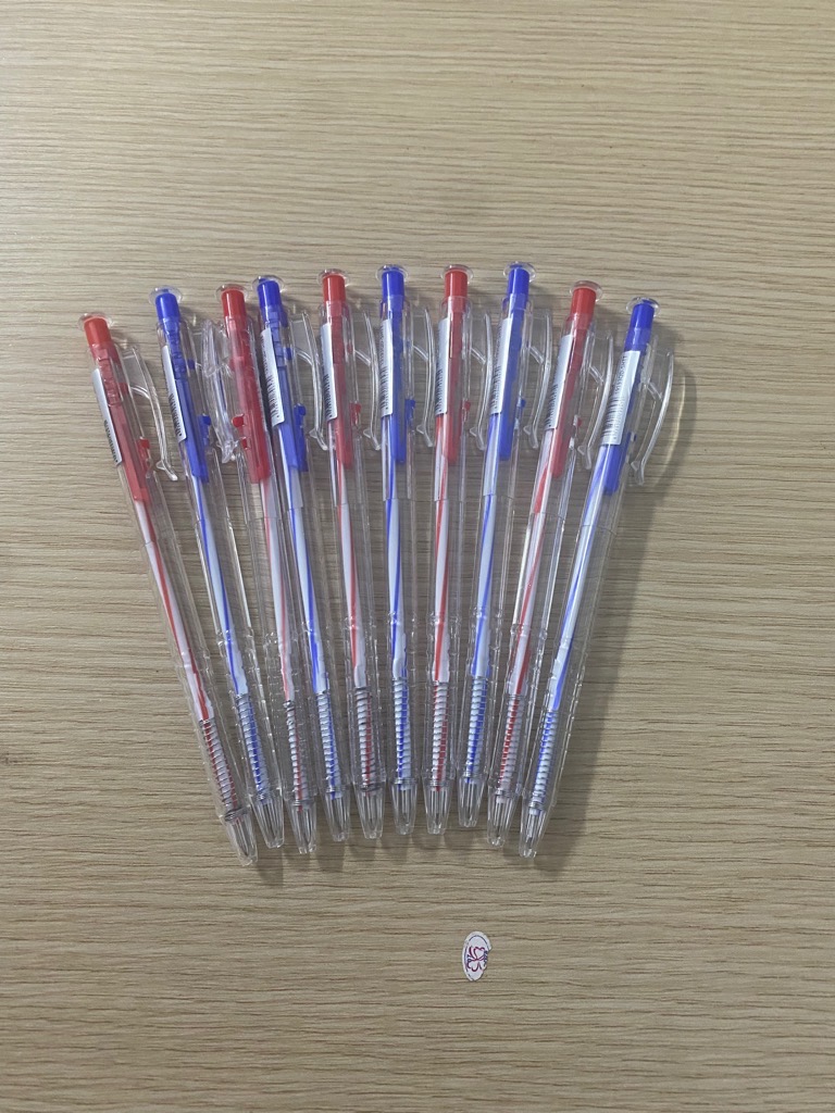 Combo 10 bút mực 2 màu (5 xanh + 5 đỏ) [BH: None]