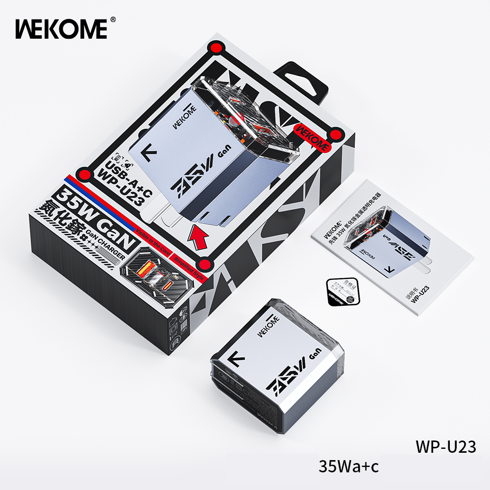 Cóc sạc nhanh 35W Wekome WP-U23 CN 2 cổng (1 cổng USB QC3.0 + 1 cổng Type C PD35W) chính hãng [BH: 1 NĂM]