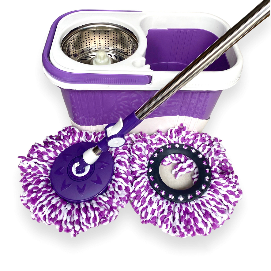 Bộ thùng cây lau nhà xoay 360 độ COCCO 07 [hộp trắng tím] loại xịn full box