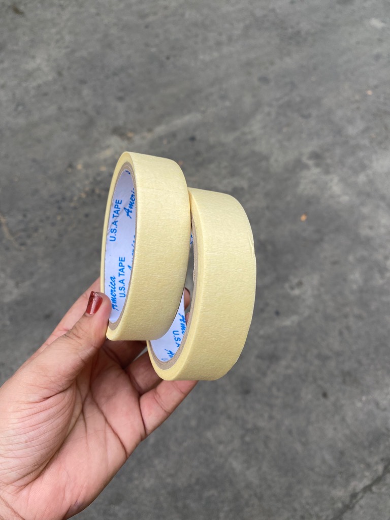 1 cuộn Băng keo giấy 2-2.5F (1 lốc 12 cuộn) dùng ghi chú, làm hàng bảo hành, note / pktn sale