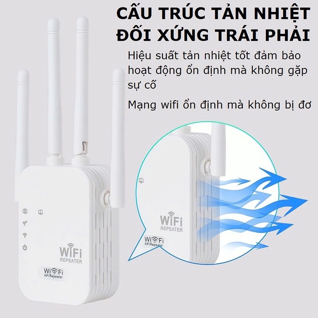 Kích sóng wifi 4 râu hộp giấy [BH: 1 tháng]