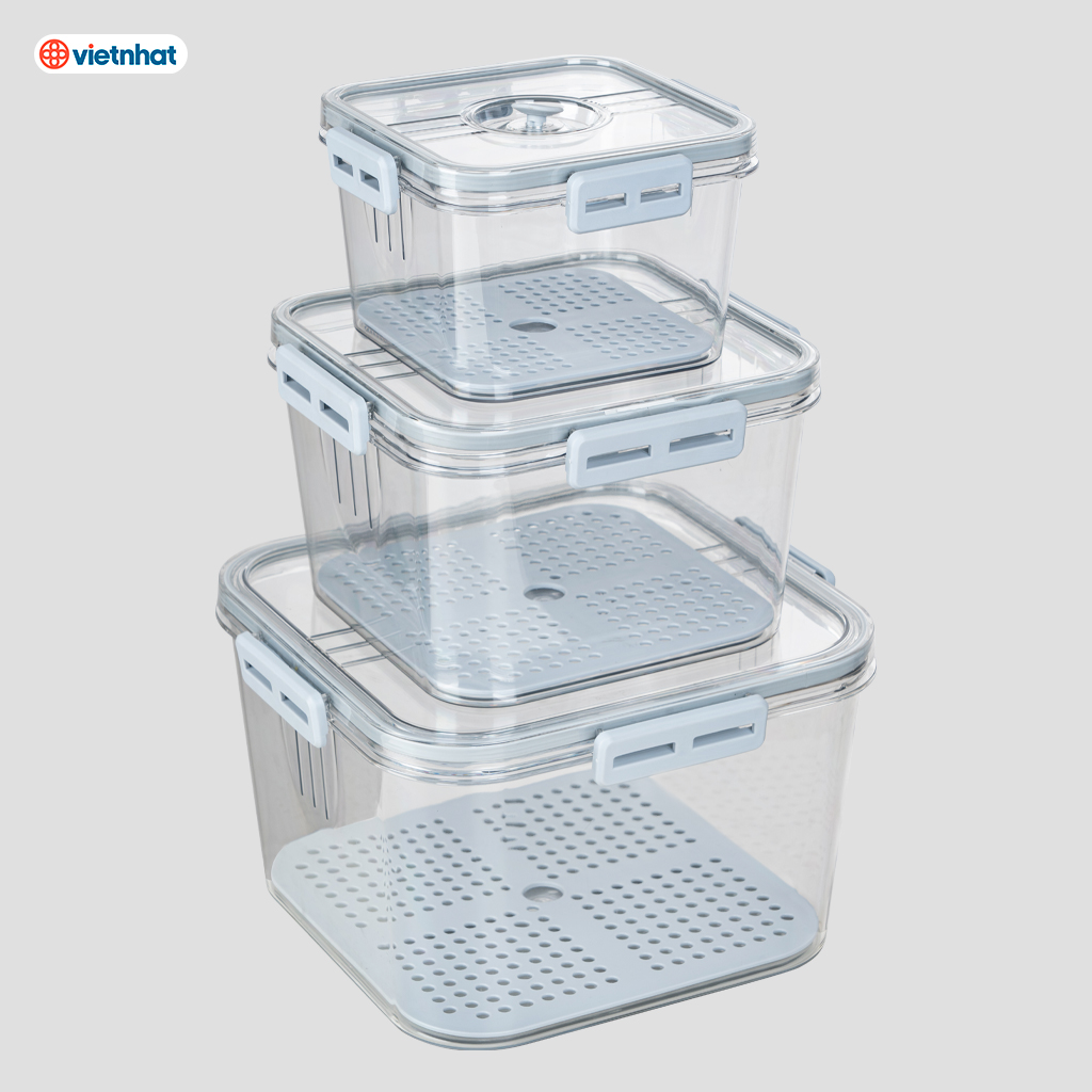 Bộ 3 hộp nhựa Nguyên Sinh HKR-6559 1300ml, 2800ml và 5500ml [BH: NONE]