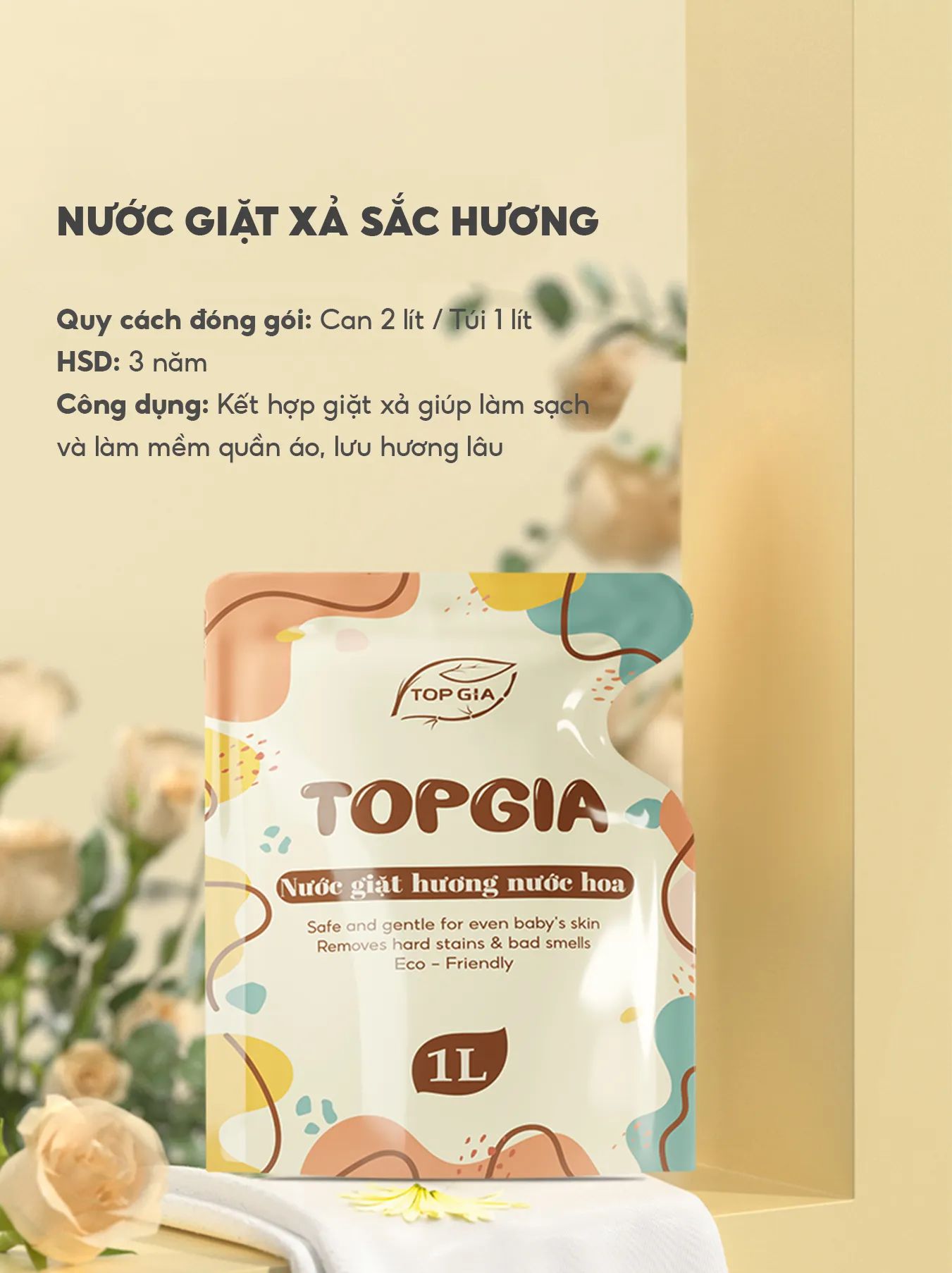 Nước giặt xả đồ bịch 1 lít TOPGIA siêu thơm [BH: NONE]