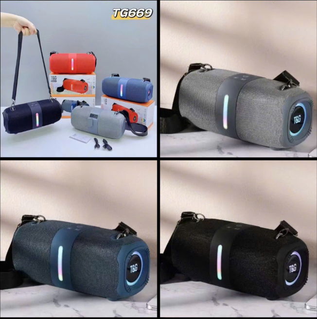 Loa bluetooth T&G TG-669 loa mẫu tròn dài CAO CẤP cầm tay có dây đeo kèm đèn led siêu đẹp [BH 6 Tháng]7