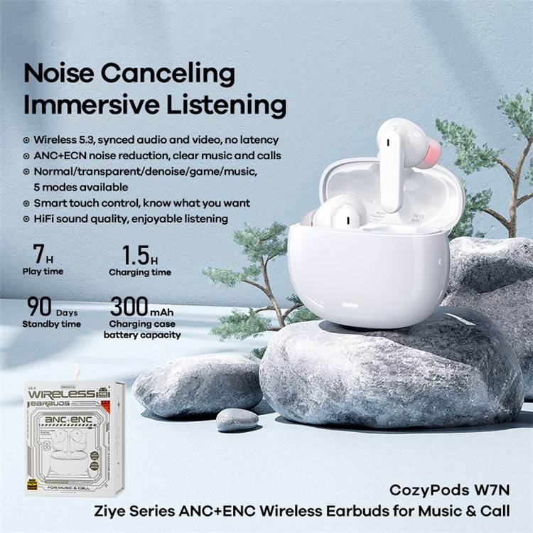 Tai nghe bluetooth Remax Cozypods W7N chống ồn kiểu dáng airpods True Wireless chính hãng [BH 1 Năm]