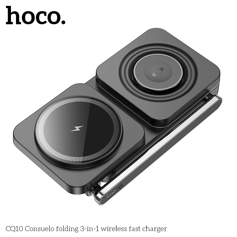 Đế sạc đa năng không dây 3in1 Hoco CQ10,  sạc Đồng hồ thông minh, tai nghe, điện thoại chính hãng [BH: 1 NĂM]