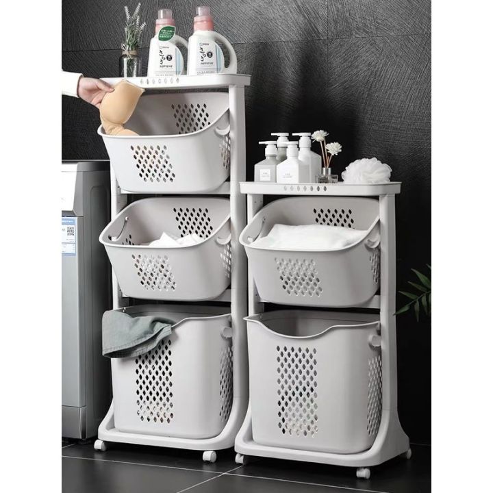 Kệ 4 tầng spa VN5567.3 có bánh xe, kệ nhựa đựng quần áo, đồ gia dụng, tả bỉm, đồ chơi 3 rổ tiện lợi