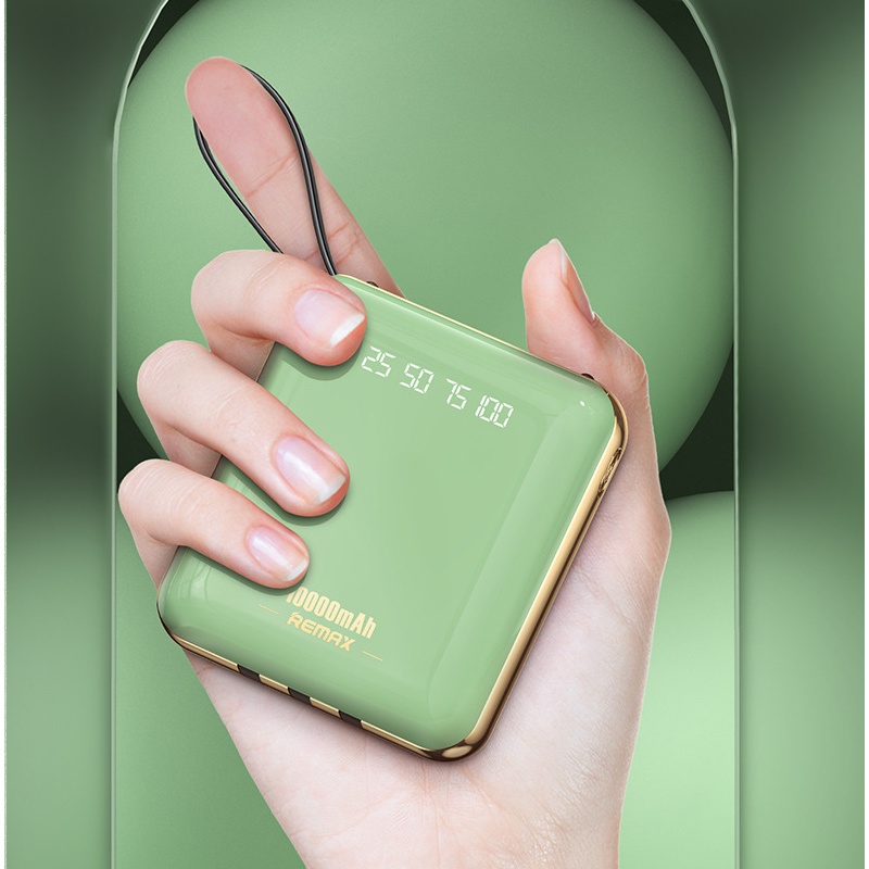 Pin sạc dự phòng Remax RPP-286 10.000mAh chính hãng kèm cáp liền pin đa năng và 2 đèn pin chiếu sáng [BH 1 năm]