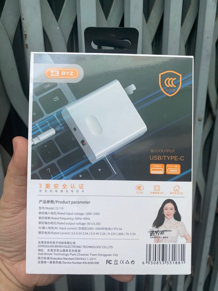 Cóc sạc nhanh 120w BYZ G115 (1 cổng usb QC3.0 vs 1 cổng type-c PD) chính hãng [BH 6 tháng]