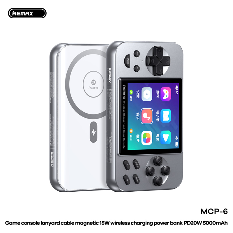 Pin sạc nhanh 30w không dây REMAX MCP-6 5.000mAh dự phòng kiêm máy chơi game chính hãng [BH 1 Năm]
