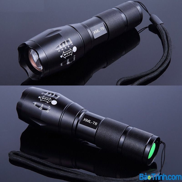 Đèn pin police XML T6 loại 1 hộp nhựa xanh lá siêu sáng full box [BH 1 tuần]