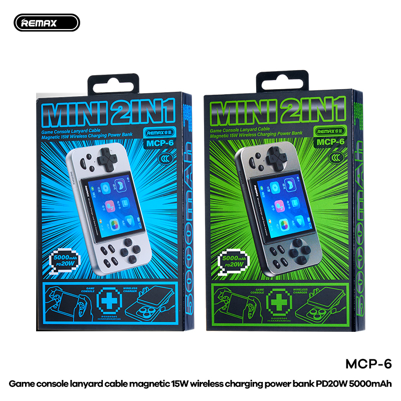 Pin sạc nhanh 30w không dây REMAX MCP-6 5.000mAh dự phòng kiêm máy chơi game chính hãng [BH 1 Năm]