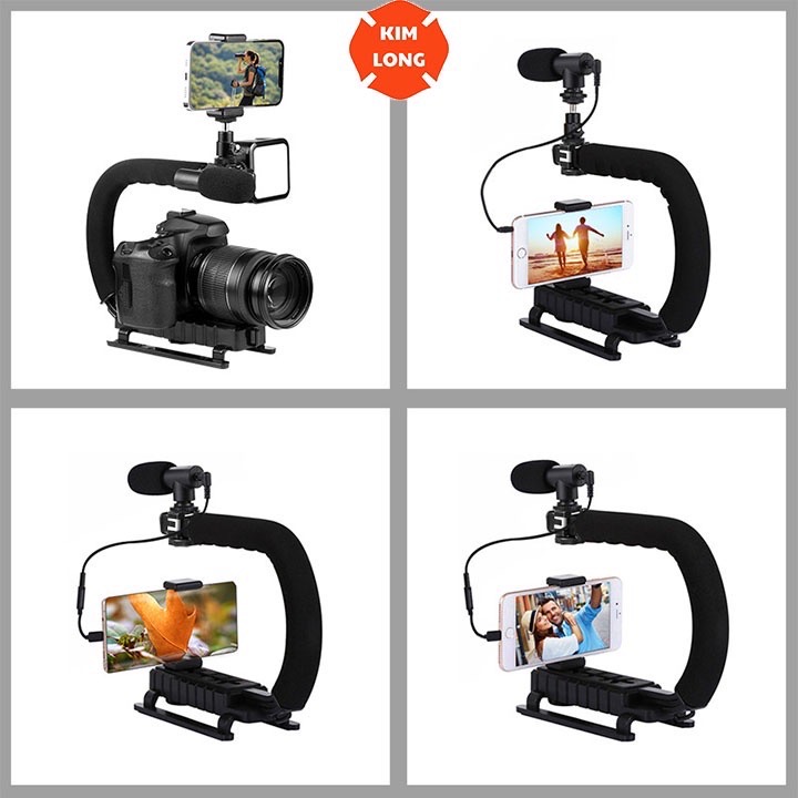 Bộ tích hợp quay Video CHỐNG RUNG gồm mic đa năng, đèn, tay cầm "MAKING KIT VIDEO" AY49U  [BH: NONE]