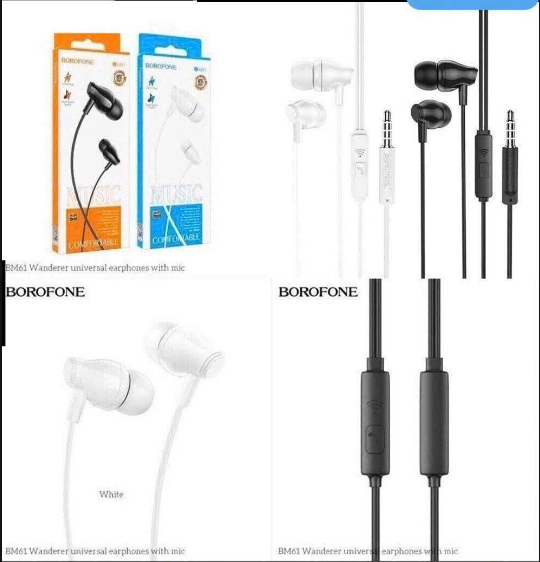Tai nghe có dây 3.5 BOROFONE BM61 có micro kèm nút cao su chống ồn