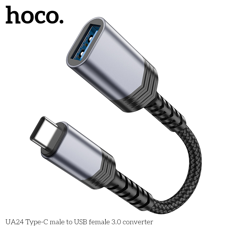 Jack chuyển đổi HOCO UA24 Type-C ra USB OTG chính hãng [BH 1 năm]
