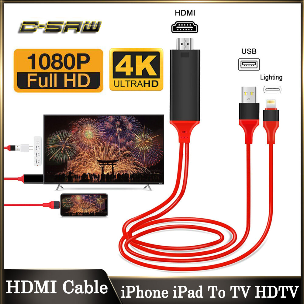 Cáp chuyển HDMI Lighting to HDTV Cable kết nối Tivi cho iPhone iPad loại 1 FUll HD 1080 dài 2M [BH 3 tháng] / pktn sale
