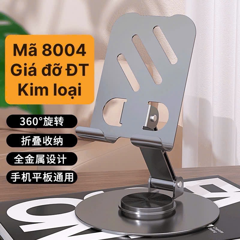 Giá đỡ điện thoại  8004 đế xoay kim loại "COLLAPSIBLE TELESCOPIC BRACKET" [BH: NONE]
