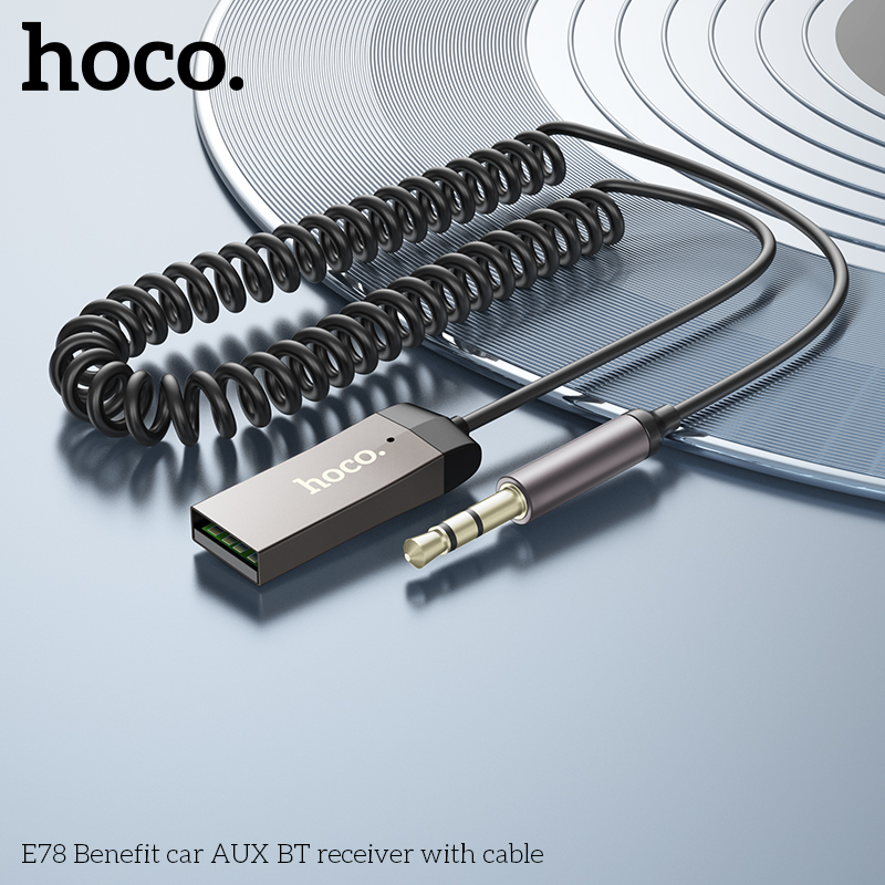 Thiết bị nhận tín hiệu âm thanh bluetooth 5.3 với giắc cắm 3.5 cho xe hơi Hoco E78 chính hãng [BH 1 năm]