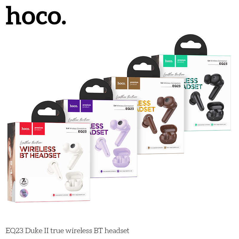 Tai nghe bluetooth HOCO EQ23 True Wireless V5.4 40mAh/400mAh kiểu dáng airpods chính hãng [BH 1 NĂM]