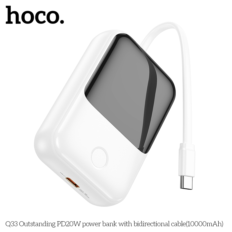 Pin sạc nhanh 20w HOCO Q33 10.000mAh dự phòng PD20W có màn hình LED, kèm cáp hai chiều liền thân chính hãng [BH: 1 NĂM]