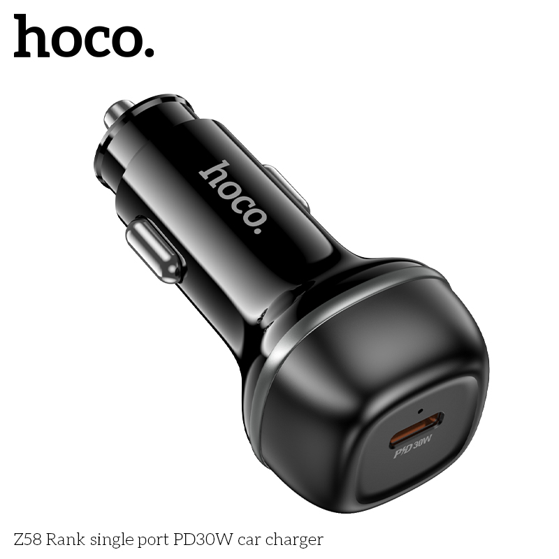 Cóc sạc nhanh xe hơi ô tô 30w HOCO Z58 Rank 1 cổng Type C chính hãng [BH 1 năm]