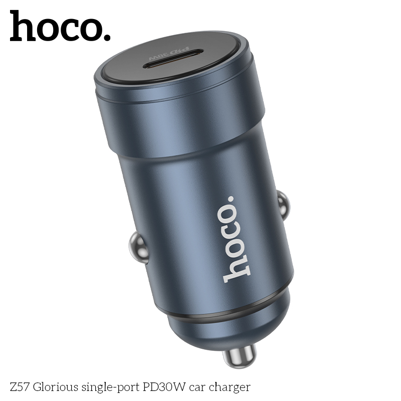 Cóc sạc nhanh xe hơi 30w HOCO Z57 1 cổng Type C chính hãng [BH 1 năm]