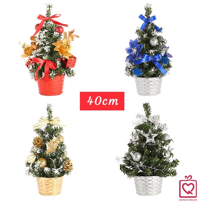 Cây thông Noel mini size 40cm trang trí phòng khách, bàn làm việc, bàn học- MẪU VỀ NGẪU NHIÊN