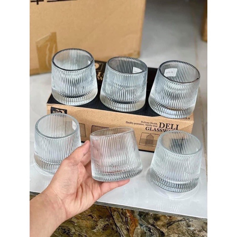 Bộ 6 ly thủy tinh cao cấp uống bia, rượu, nước ép siêu xịn DL31 180ml