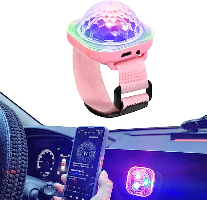 Đèn led vũ trường cảm ứng nhạc, pin sạc, có dây đeo kèm hít tường / kính kiếng xe hơi ô tô, trang trí, sinh nhật [BH: 1 TUẦN]