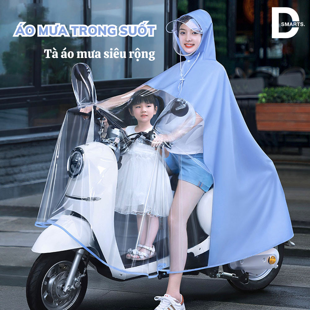 Áo mưa nửa trước trong suốt thời trang- nhiều màu ngẫu nhiên [BH: NONE]
