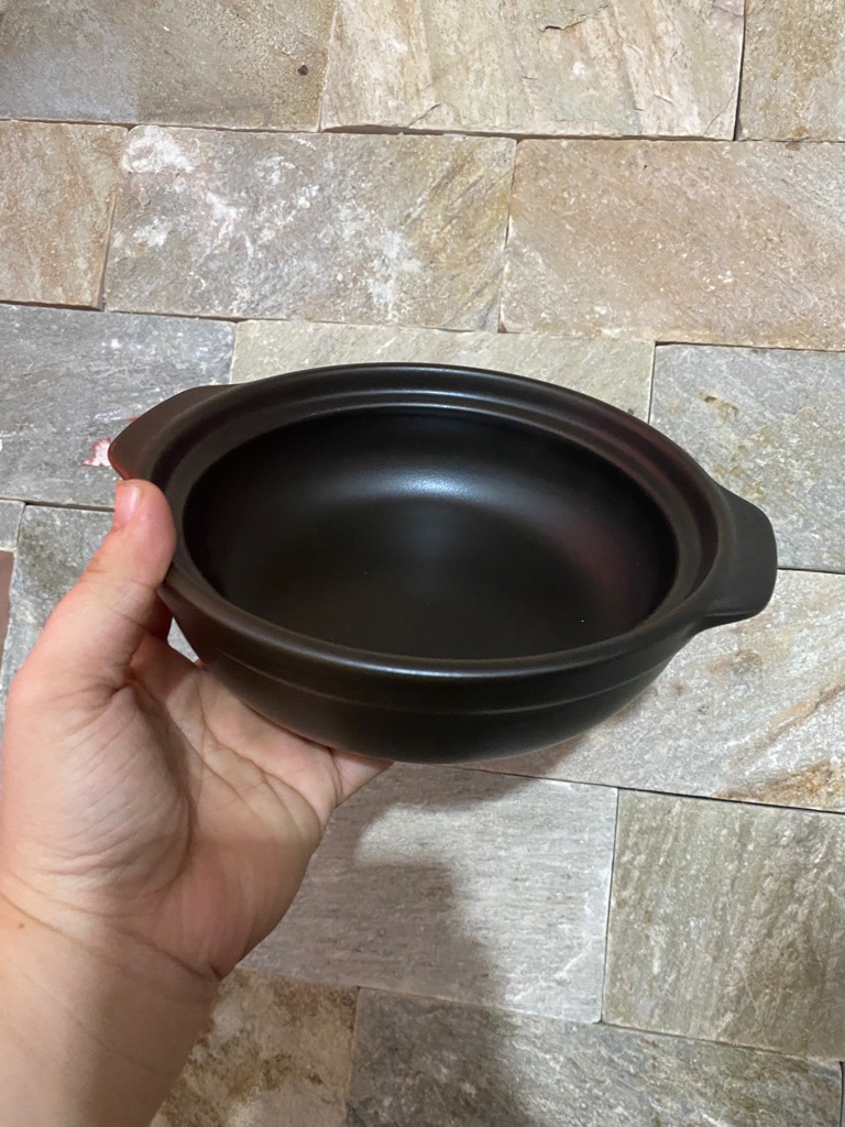 Nồi đất nắp kính chịu nhiệt 8 inch ~ 1.8L dùng kho cá, ăn mì cay tiện lợi