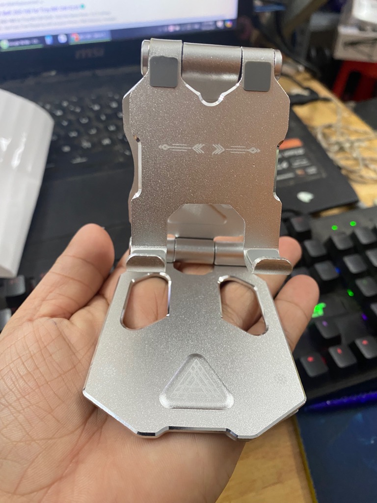 GIÁ ĐỠ ĐIỆN THOẠI, IPAD KIM LOẠI G52 MINI, Logo Tam giác nổi siêu chắc, gấp gọn tiện lợi [BH: NONE]