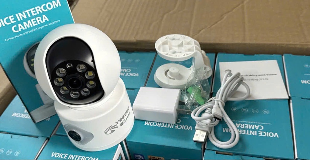 Camera IP Wifi Yoosee 2304 2 mắt (hộp xanh dương) 8.0MPX 1080P siêu nét (hiện 2 màn hình 2 mắt cùng lúc) ban đêm có màu chính hãng [BH 6 tháng]