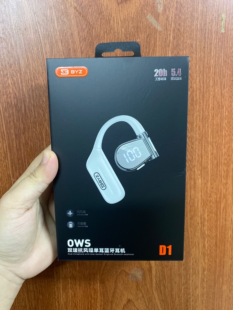 Tai nghe Bluetooth 5.4 BYZ D1 móc tai, có màn hình hiển thị % pin nghe 1 tai chính hãng [BH: 6 Tháng]