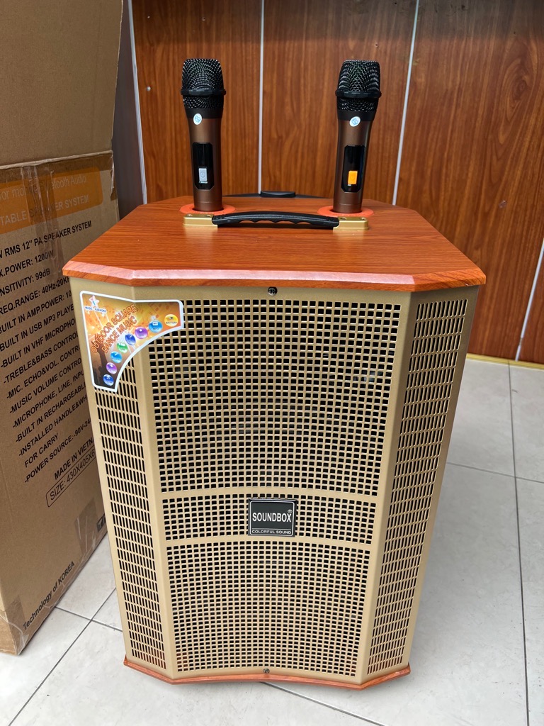 Loa kéo hát karaoke 3 tấc SOUNDBOX GL-1215 2 micro không dây chính hãng [BH: 1 năm]