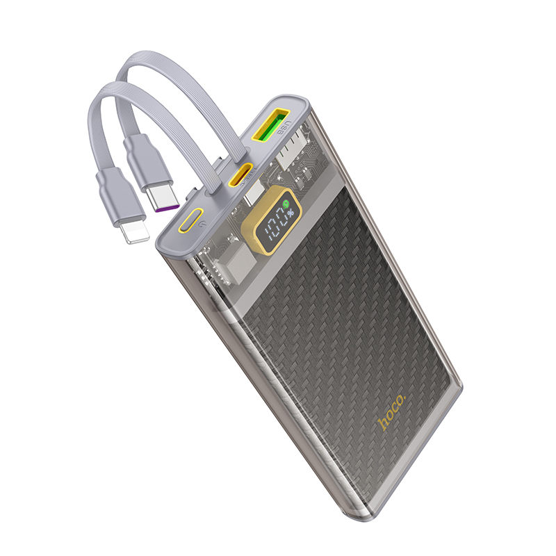 Pin sạc nhanh  22.5w Hoco J104 10.000mAh dự phòng TRONG SUỐT kèm cáp liên pin PD20w QC3.0 chính hãng [BH 1 Năm]