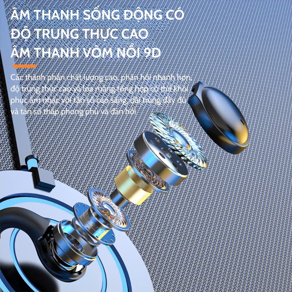 Tai nghe Bluetooth V5.3 52X ÂM THANH VÒM NỔI 9D nhét tai kèm doc sạc có màn hình hiển thị % pin, chui Type C [BH: 6 THÁNG]