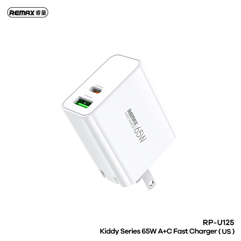 Cóc Sạc Nhanh 65w REMAX RP-U125 1 cổng USB + 1 cổng TYPE C Chính Hãng [BH 1 NĂM]