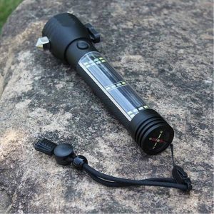 Đèn pin sinh tồn police T09 HỘP TRẮNG Solar cứu hộ 11 chức năng, có búa thoát hiểm[BH: 1 tuần]