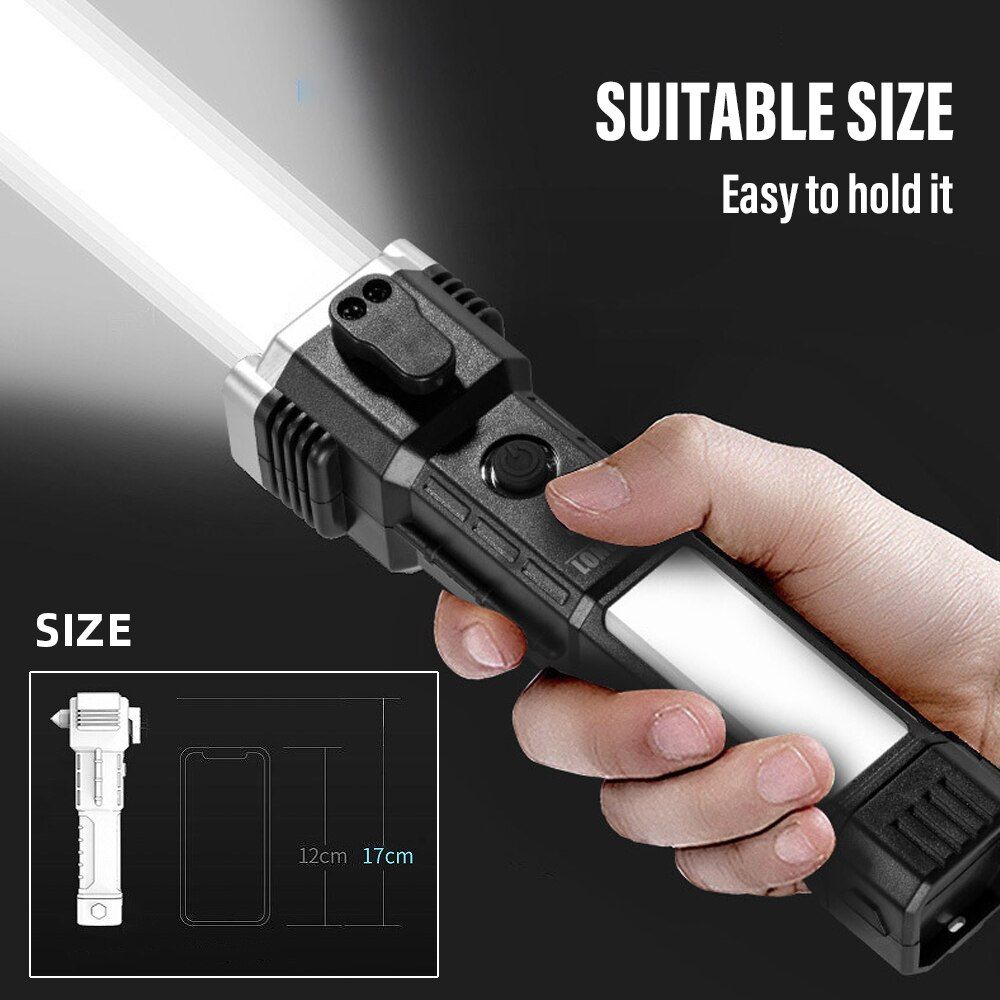 Đèn Pin Búa 4 Trong 1 Đa Năng Led Torch loại 1 xịn siêu sáng pin trâu [BH 1 tuần]