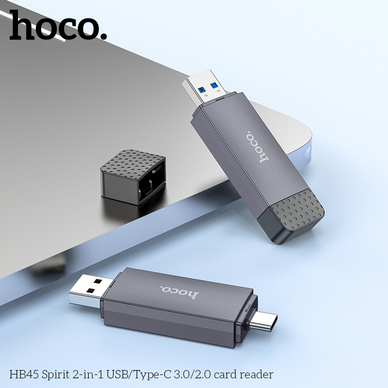 Đầu đọc thẻ nhớ HOCO HB45 2 trong 1 USB/TYPE-C (USB 2.0) chính hãng [BH 1 năm]