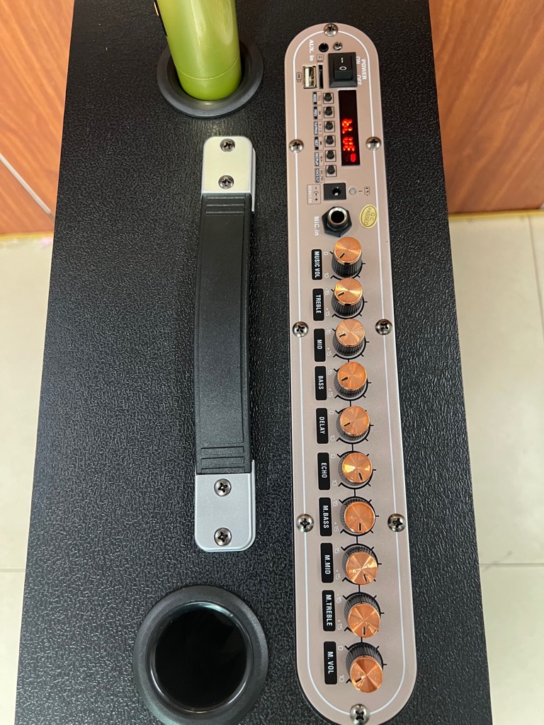 Loa bluetooth karaoke AT T9999 (bass 2 tấc) chính hãng kèm 2 micro không dây [BH 6 tháng]