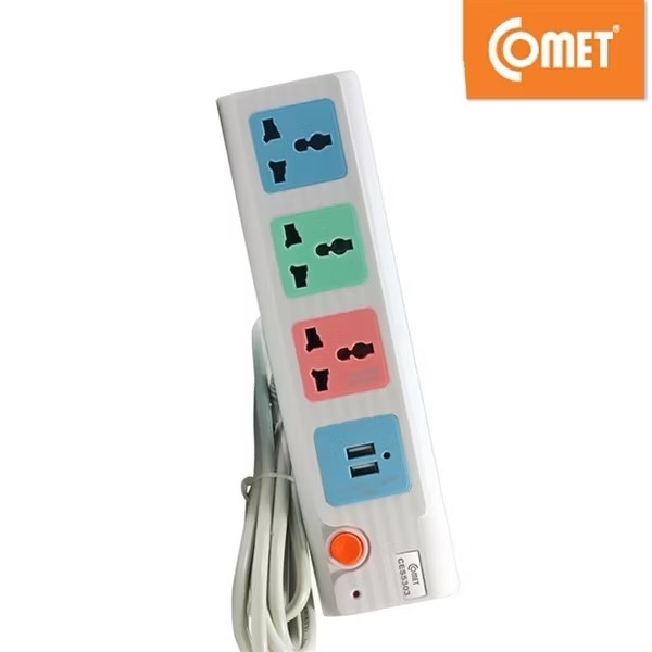 Ổ cắm điện CM5303 gồm 3 lỗ cắm 3 chấu và 2 cổng Usb 5V 2.1A [BH: 1 Tháng]