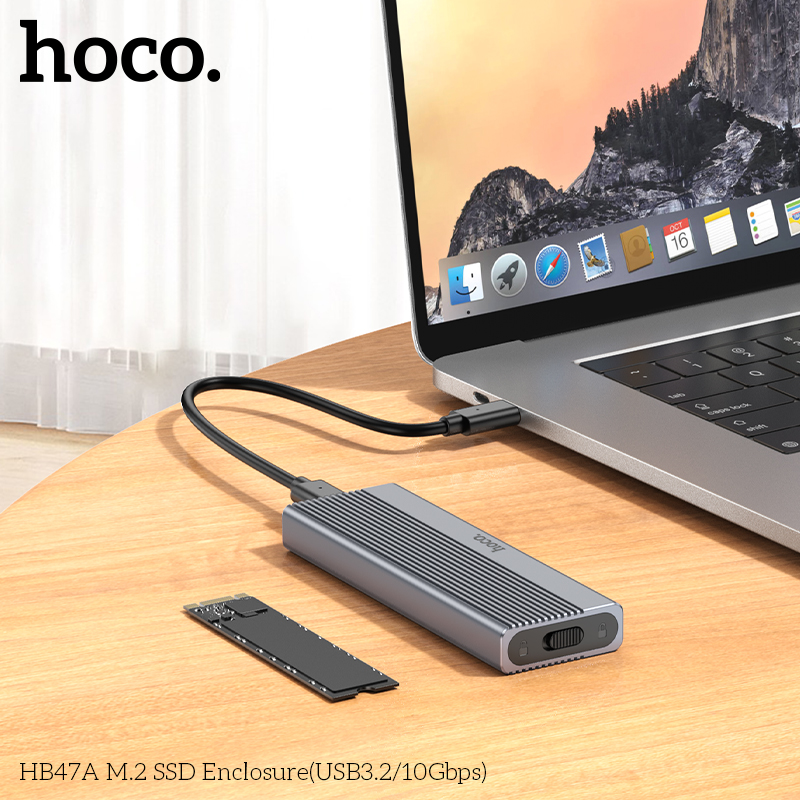 Vỏ ổ cứng SSD HOCO HB47A M.2 SSD (USB3.2/10Gbps) chính hãng