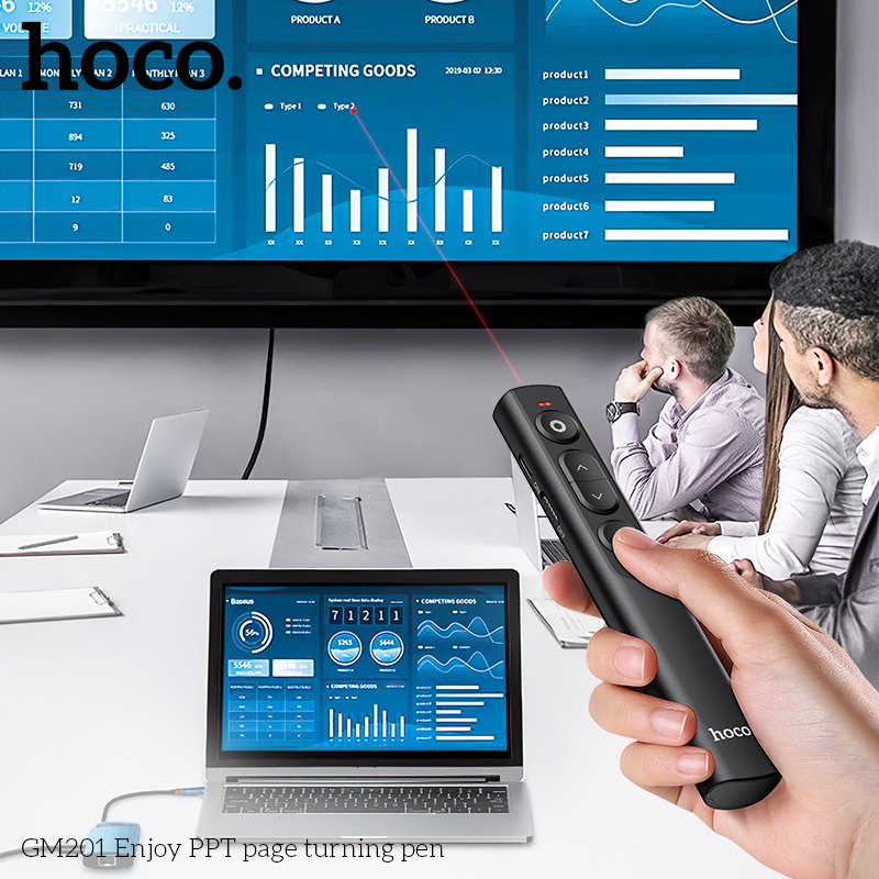 Bút điều khiển từ xa không dây Bluetooth lật trang PPT Hoco GM201 chính hãng [BH 1 năm]