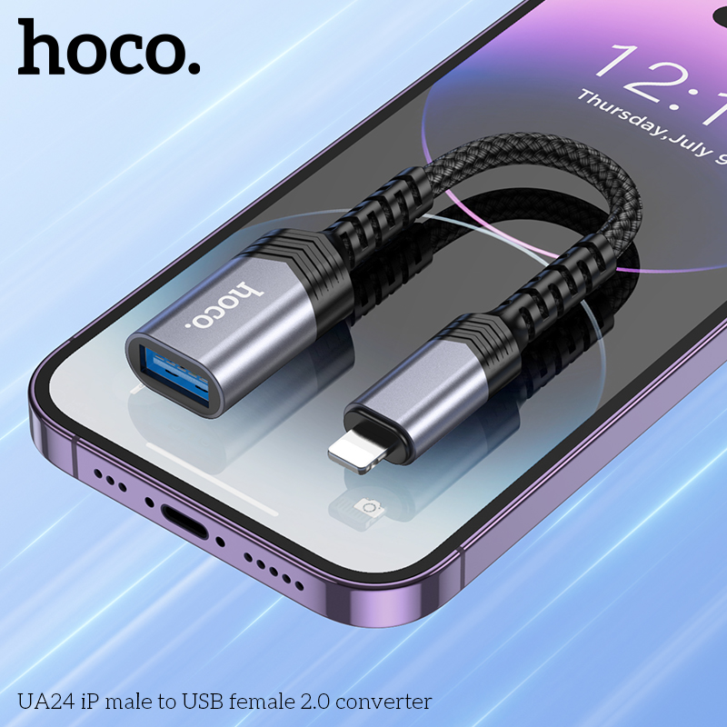 Jack chuyển đổi HOCO UA24 iPhone Lightning ra USB OTG chính hãng [BH 1 năm]